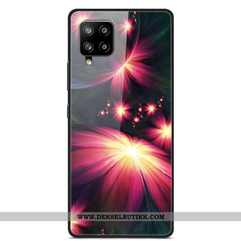 Deksel Til Samsung Galaxy A42 5G Fancy Flowers Herdet Glass