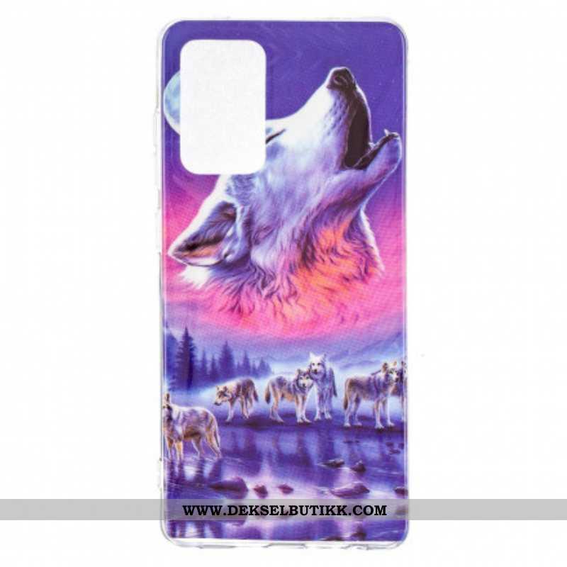 Deksel Til Samsung Galaxy A52 4G / A52 5G / A52s 5G Fluorescerende Wolf-serien