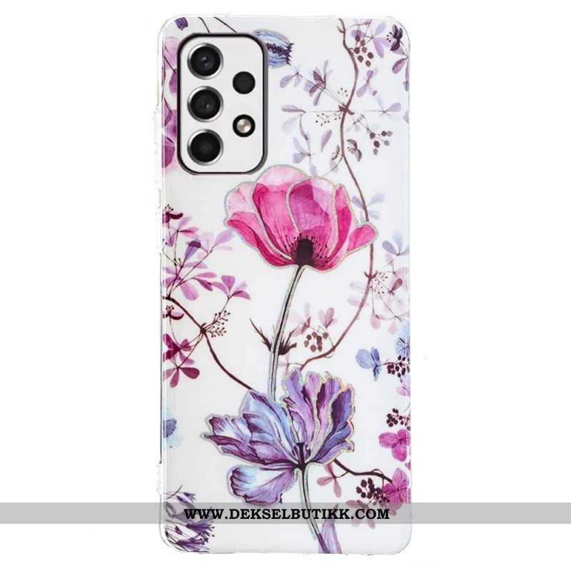 Deksel Til Samsung Galaxy A53 5G Marmorerte Blomster