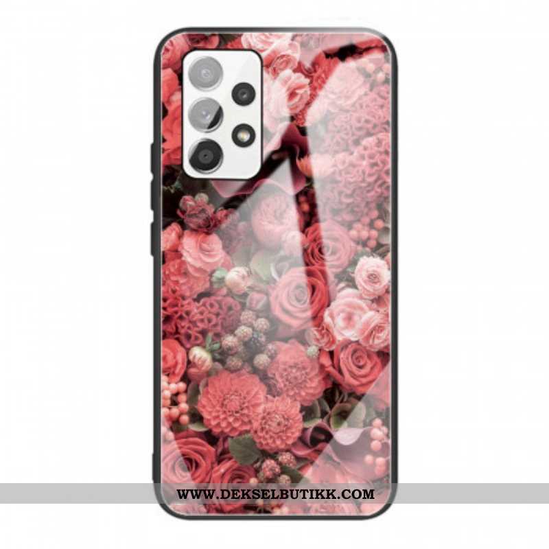 Deksel Til Samsung Galaxy A53 5G Rose Blomster Herdet Glass