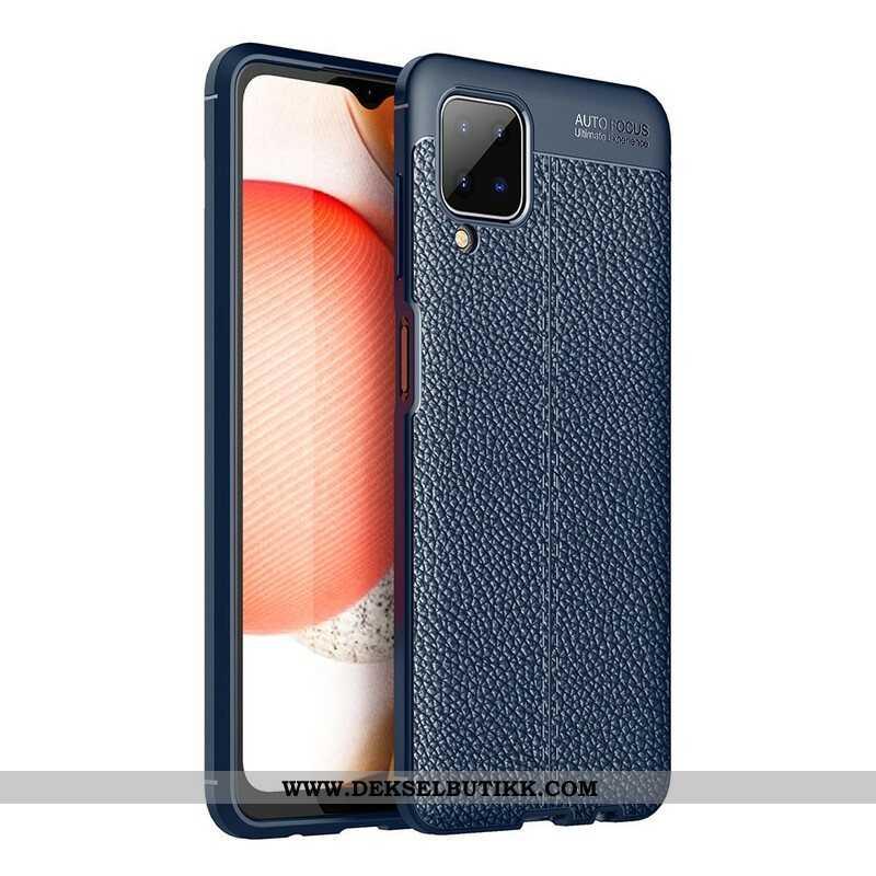 Deksel Til Samsung Galaxy M12 / A12 Dobbel Linje Litchi Leather Effect