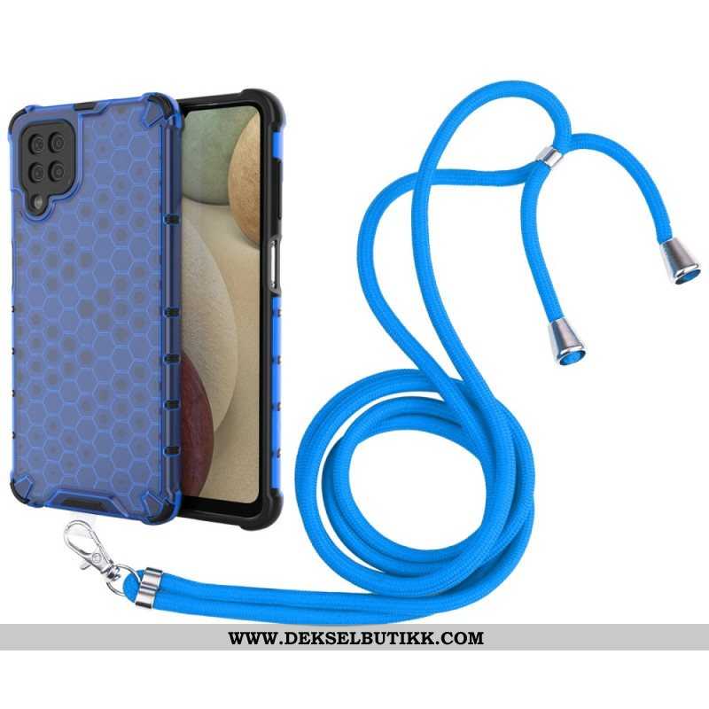 Deksel Til Samsung Galaxy M12 / A12 Med Snor Med Honeycomb Cord