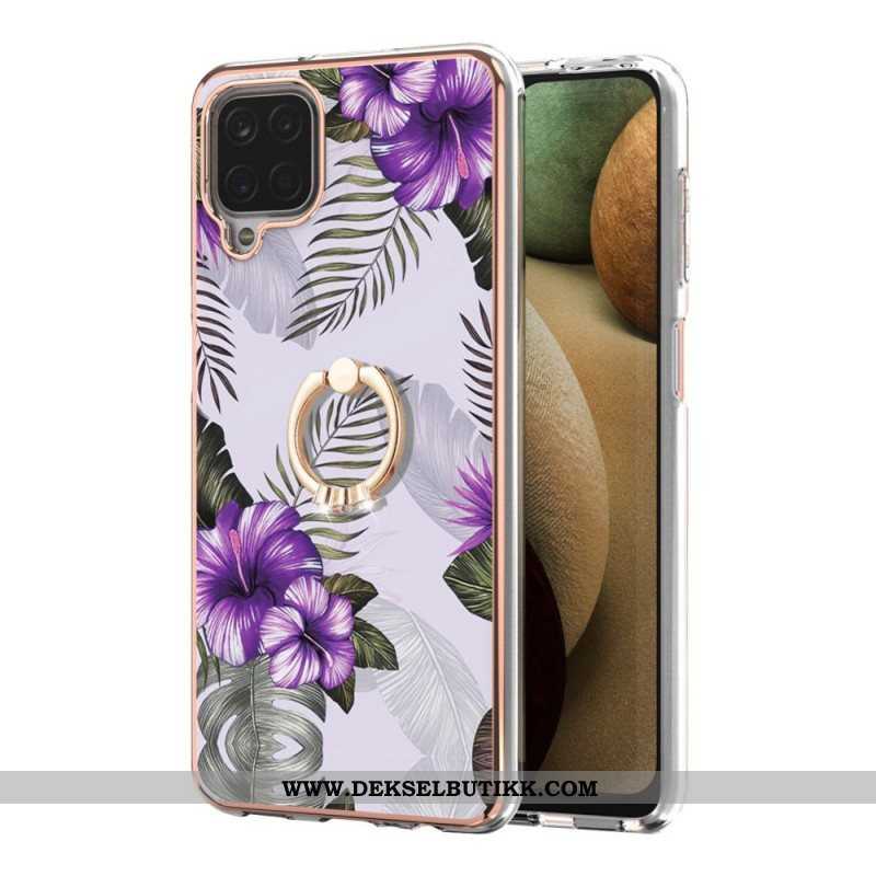 Deksel Til Samsung Galaxy M12 / A12 Ring-brakett Blomster