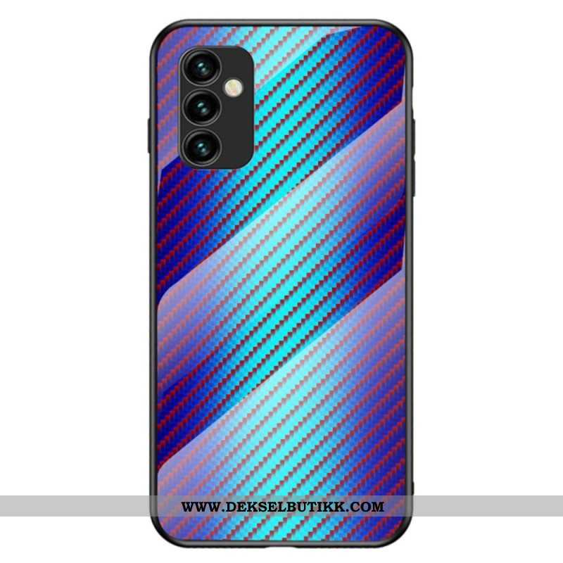 Deksel Til Samsung Galaxy M23 5G Karbonfiber Herdet Glass