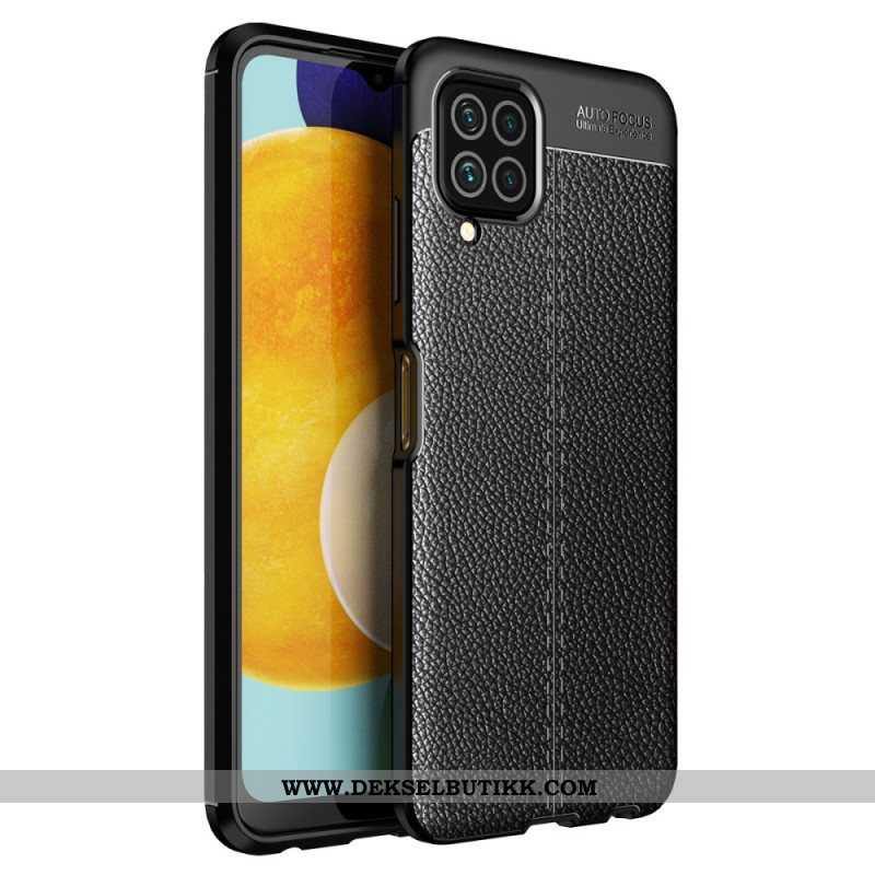 Deksel Til Samsung Galaxy M32 Dobbel Linje Litchi Leather Effect