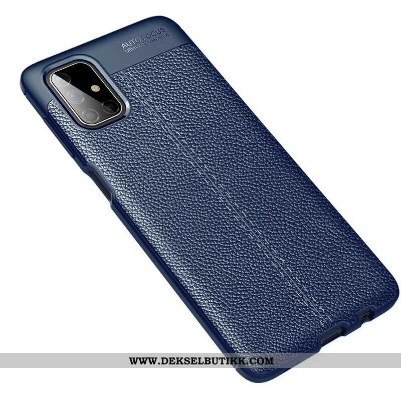 Deksel Til Samsung Galaxy M51 Dobbel Linje Litchi Leather Effect