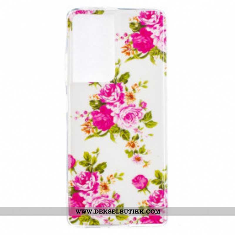 Deksel Til Samsung Galaxy S21 Ultra 5G Fluorescerende Liberty-blomster