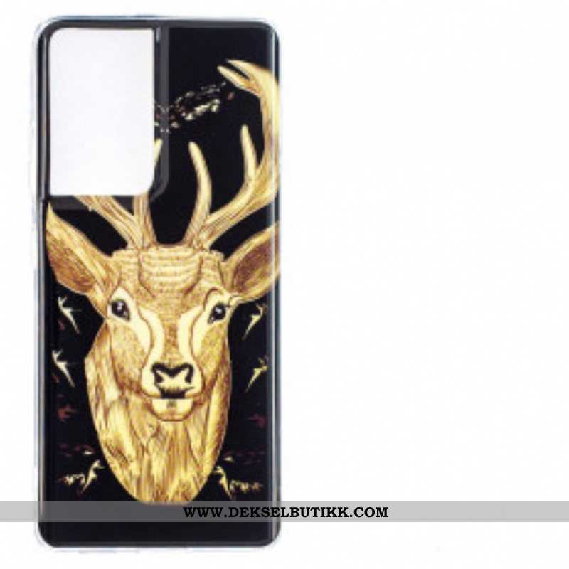 Deksel Til Samsung Galaxy S21 Ultra 5G Fluorescerende Majestic Deer