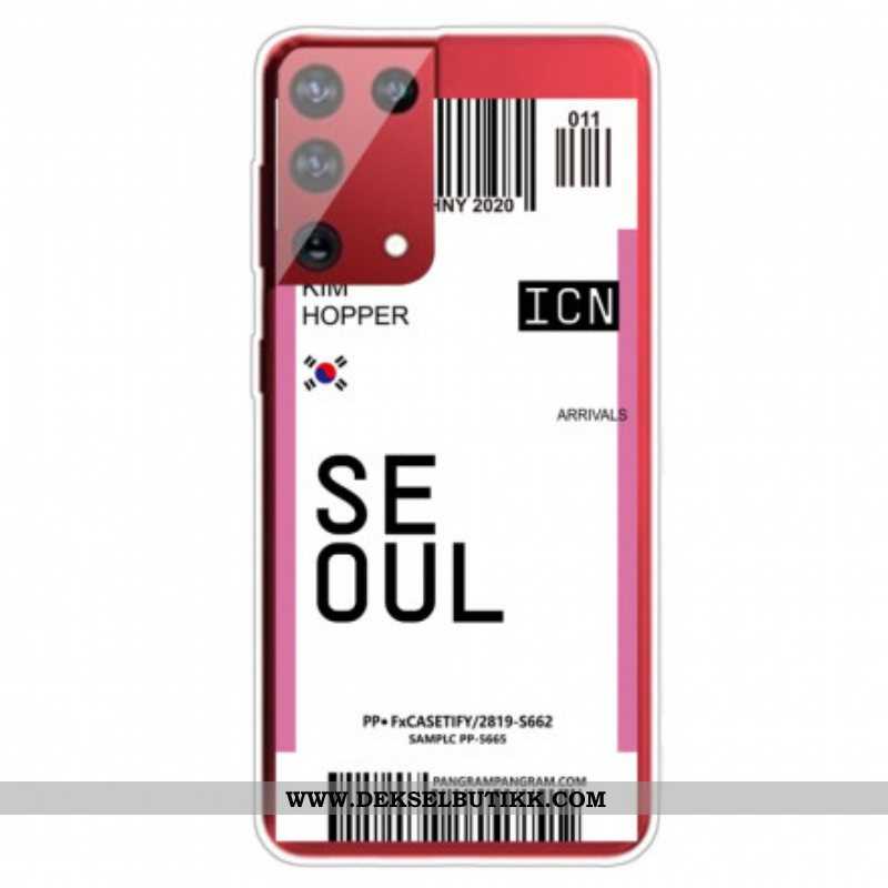 Deksel Til Samsung Galaxy S21 Ultra 5G Seoul Boarding Pass