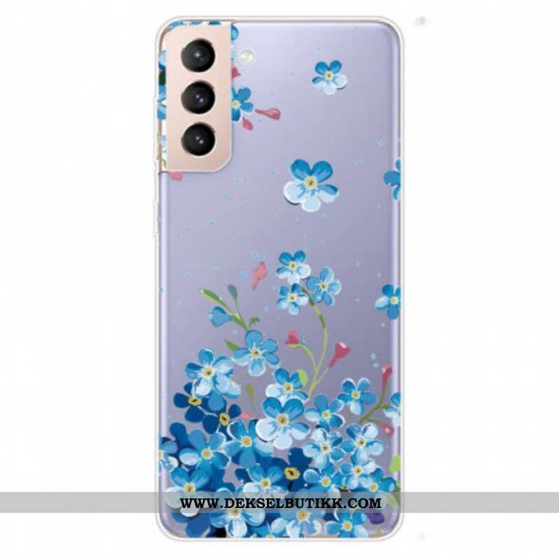 Deksel Til Samsung Galaxy S22 5G Blå Blomster