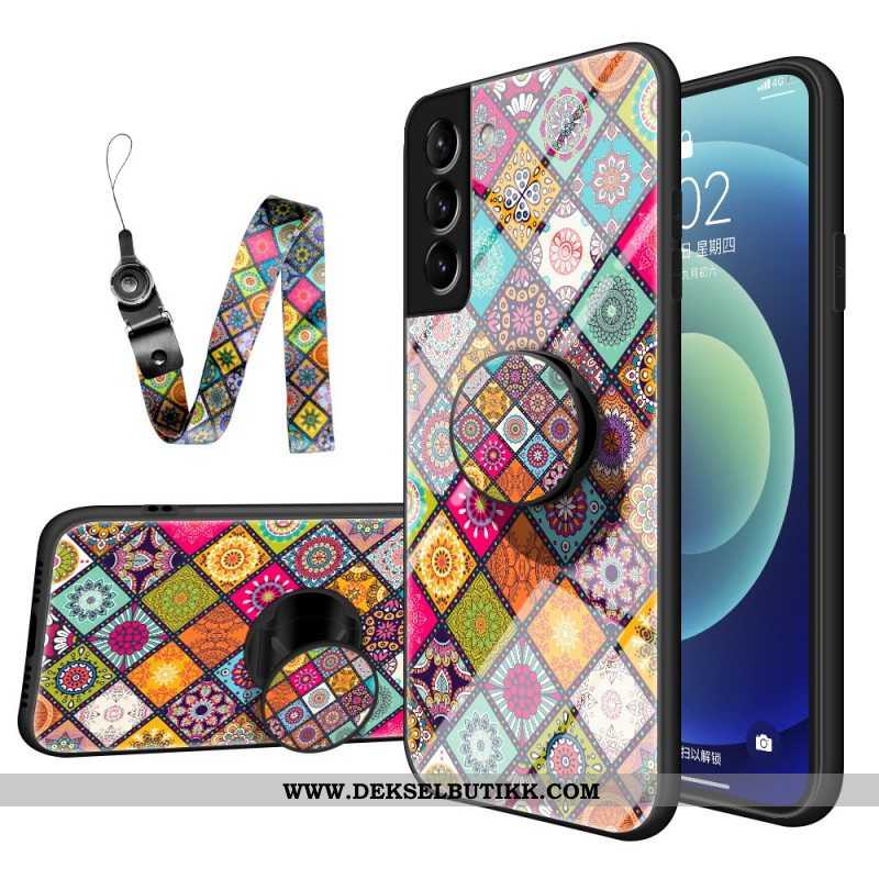 Deksel Til Samsung Galaxy S22 5G Patchwork Magnetisk Holder