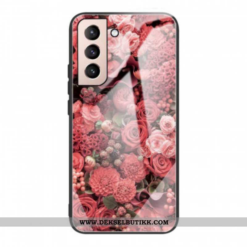 Deksel Til Samsung Galaxy S22 5G Rose Blomster Herdet Glass