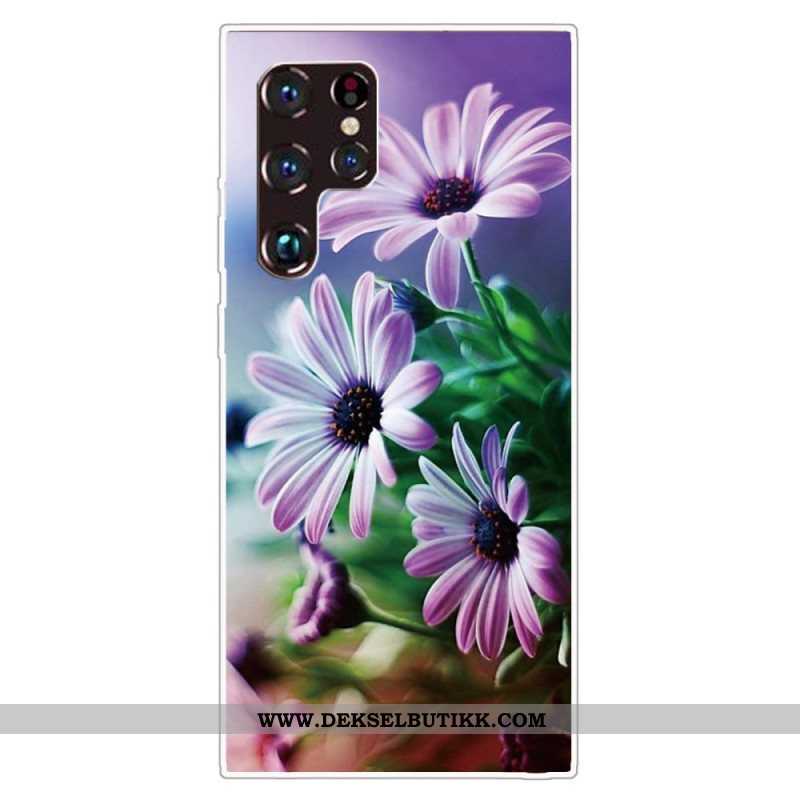 Deksel Til Samsung Galaxy S22 Ultra 5G Realistiske Blomster