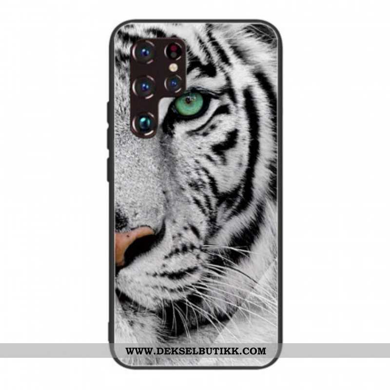 Deksel Til Samsung Galaxy S22 Ultra 5G Tiger Herdet Glass