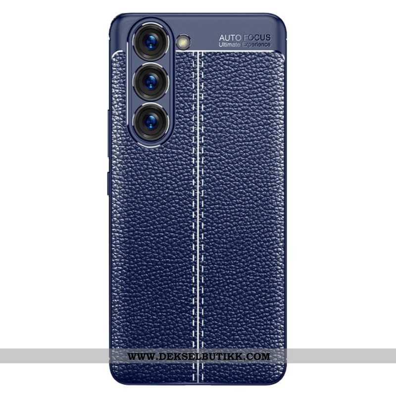 Deksel Til Samsung Galaxy S23 5G Dobbel Linje Litchi Leather Effect