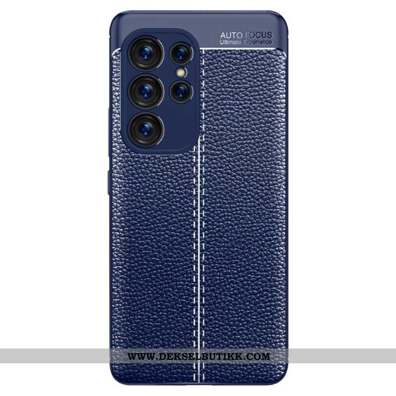 Deksel Til Samsung Galaxy S23 Ultra 5G Dobbel Linje Litchi Leather Effect