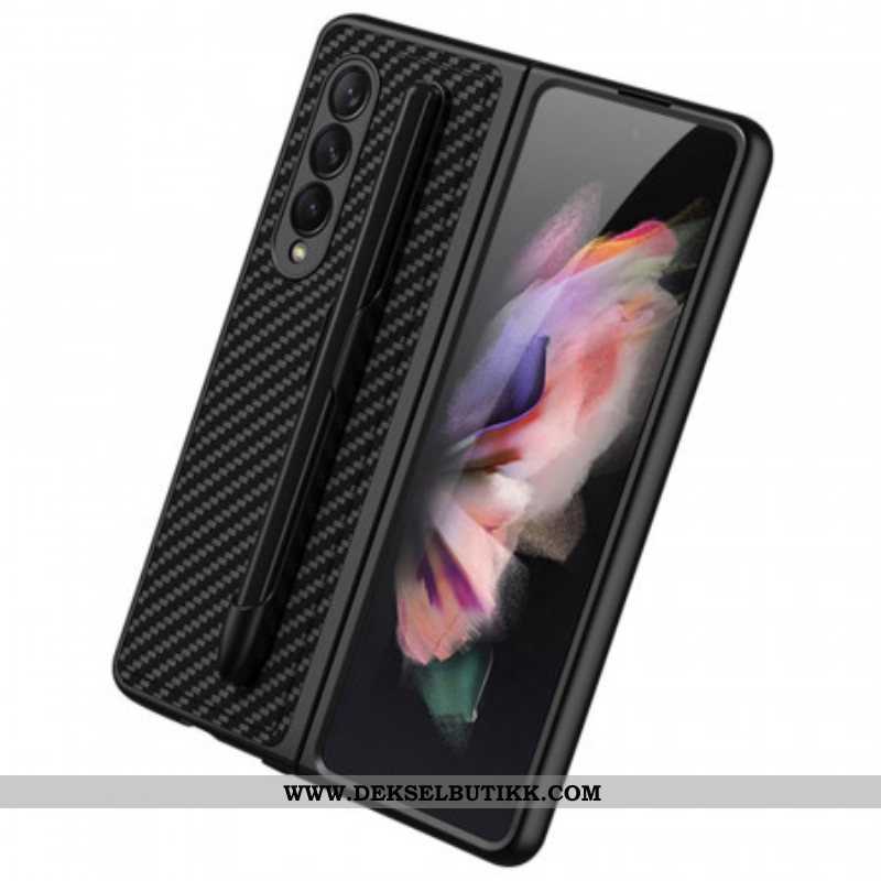 Deksel Til Samsung Galaxy Z Fold 3 5G Carbon Fiber Stylus Holder Gkk