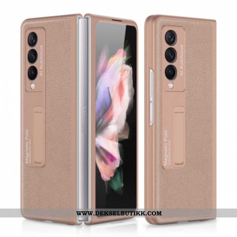 Deksel Til Samsung Galaxy Z Fold 3 5G Gkk Support Litchi Leather