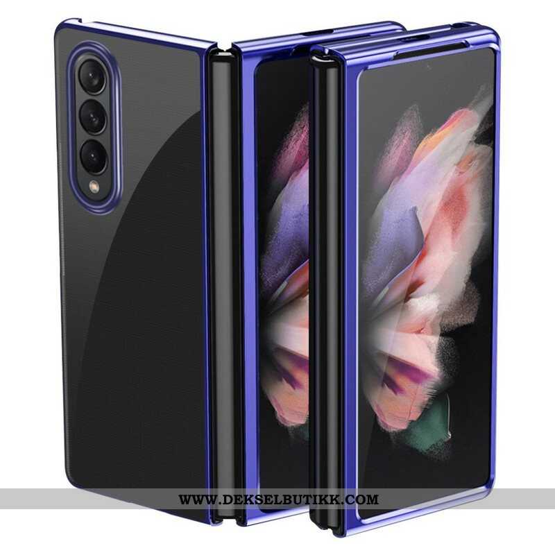 Deksel Til Samsung Galaxy Z Fold 3 5G Transparente Kanter I Metallstil