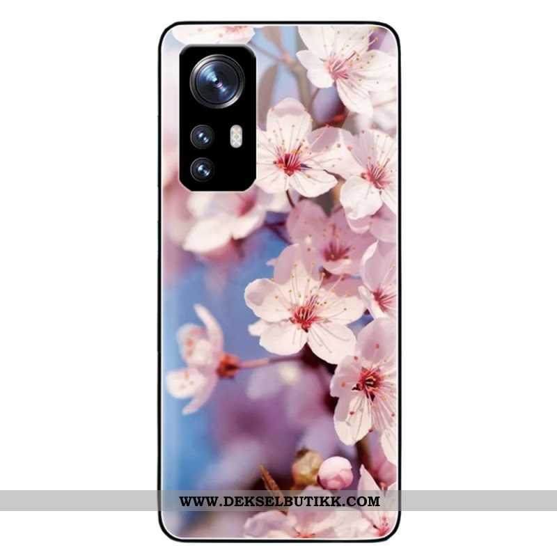 Deksel Til Xiaomi 12 / 12X Realistiske Blomster I Herdet Glass