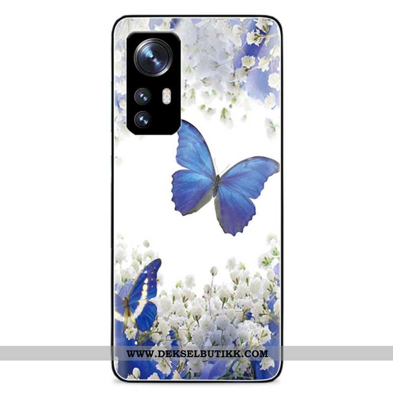 Deksel Til Xiaomi 12 Pro Royal Butterflies Herdet Glass