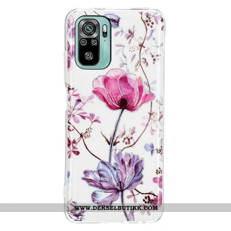 Deksel Til Xiaomi Redmi Note 10 / 10S Marmorerte Blomster