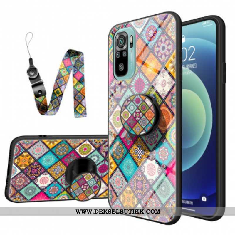 Deksel Til Xiaomi Redmi Note 10 / 10S Patchwork Magnetisk Holder