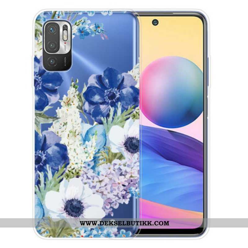 Deksel Til Xiaomi Redmi Note 10 5G Akvarell Blå Blomster