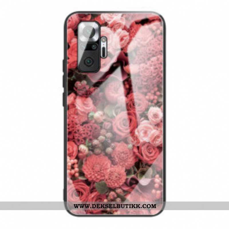 Deksel Til Xiaomi Redmi Note 10 Pro Rose Blomster Herdet Glass