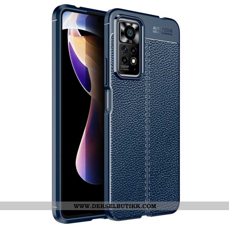 Deksel Til Xiaomi Redmi Note 11 Pro / 11 Pro 5G Dobbel Linje Litchi Leather Effect