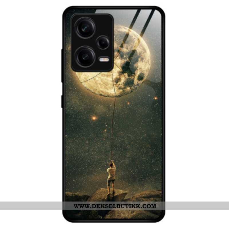 Deksel Til Xiaomi Redmi Note 12 Pro Moon Man Herdet Glass