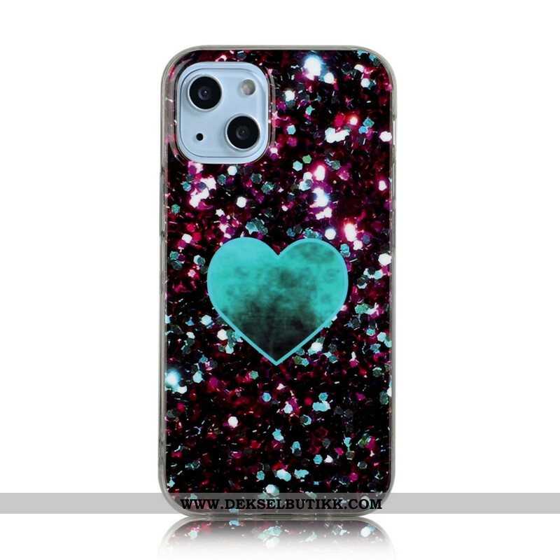 Deksel Til iPhone 13 Mini Glitter Marmor