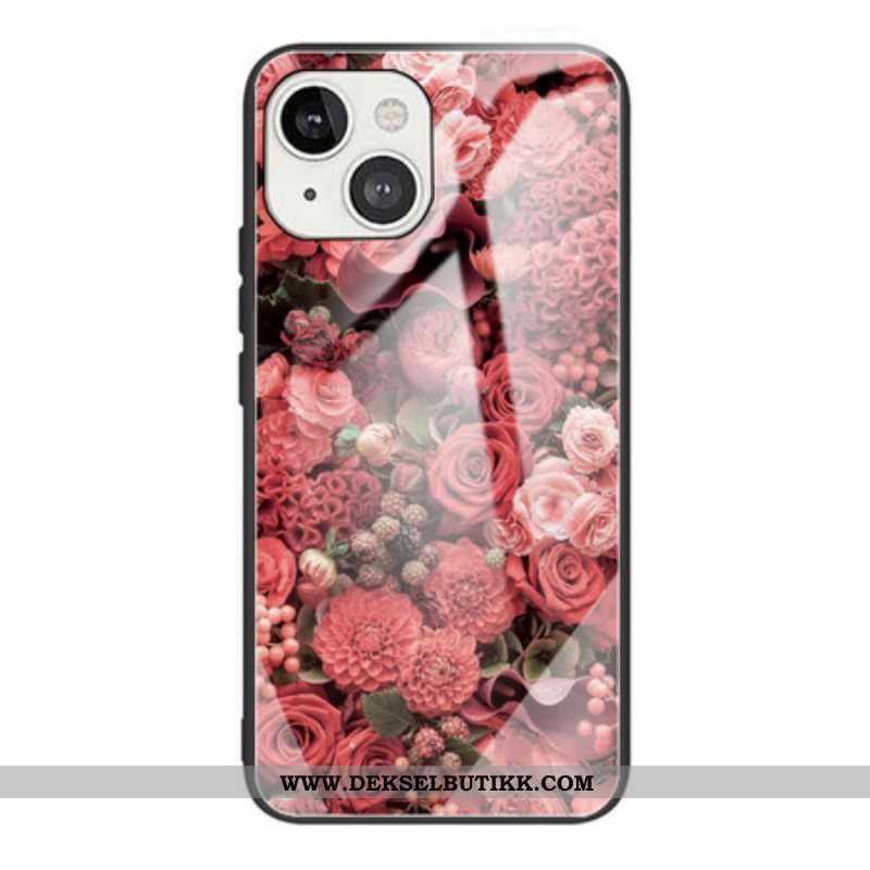 Deksel Til iPhone 13 Mini Rose Blomster Herdet Glass