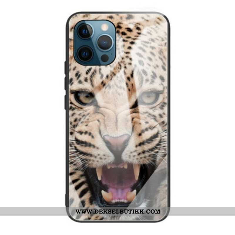 Deksel Til iPhone 13 Pro Leopard Herdet Glass