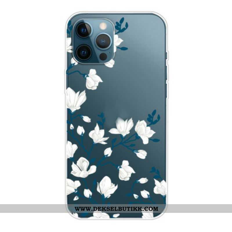 Deksel Til iPhone 13 Pro Max Hvite Blomster