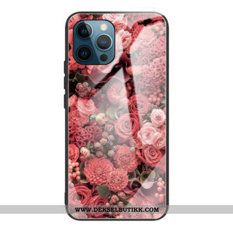 Deksel Til iPhone 13 Pro Rose Blomster Herdet Glass