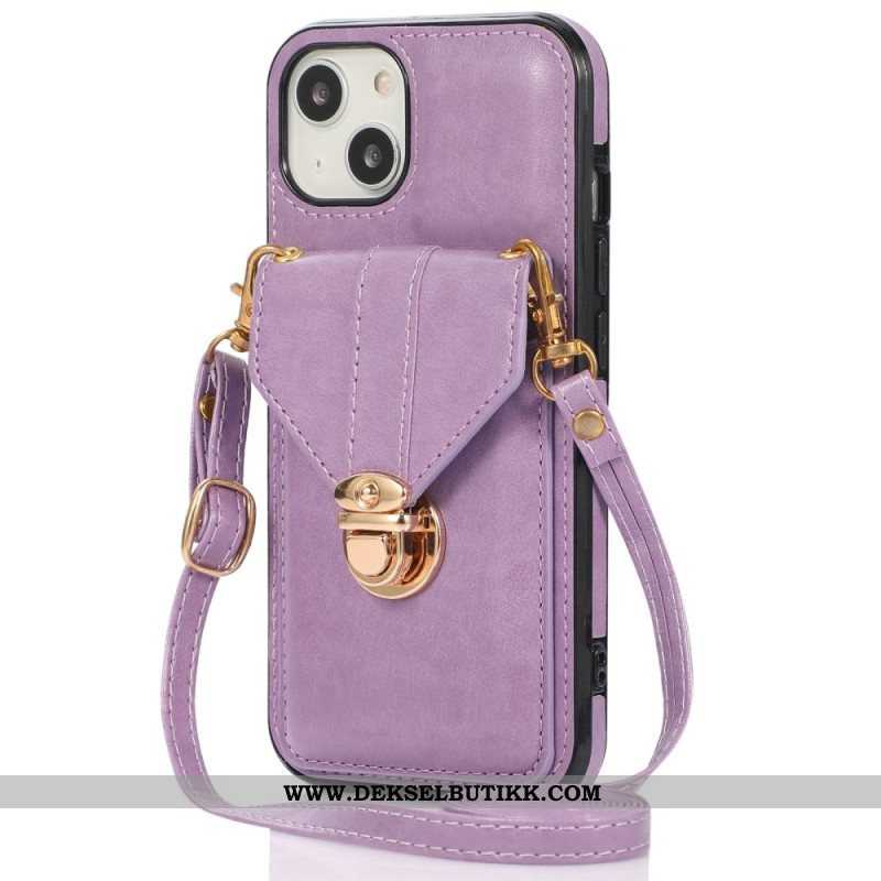 Deksel Til iPhone 14 Lommebok Crossbody Lommebok