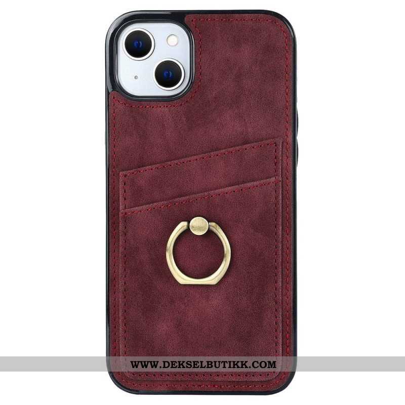 Deksel Til iPhone 14 Vintage Ring-brakett Og Kortholder