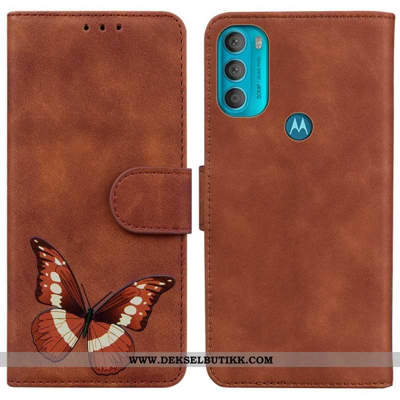 Folio Deksel Til Moto G71 5G Skin-touch Butterfly