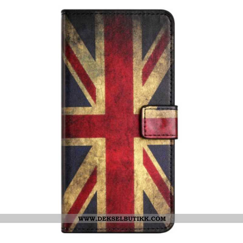 Folio Deksel Til OnePlus 10T 5G Vintage Engelsk Flagg