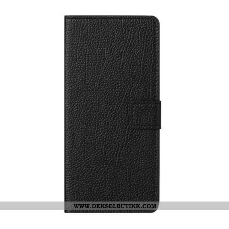 Folio Deksel Til OnePlus Nord 2 5G Litchi Grain Leather Effect