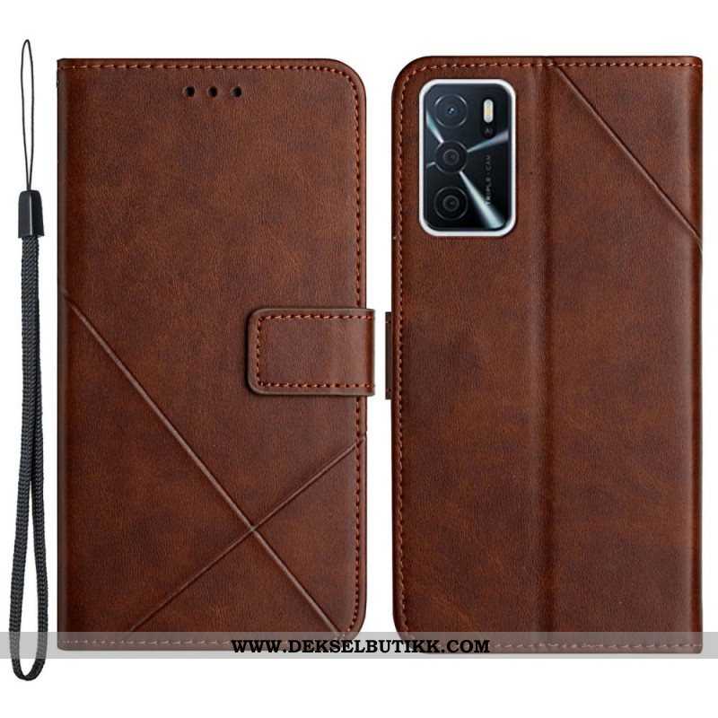 Folio Deksel Til Oppo A16 / A16s X Design Geo Leather Style