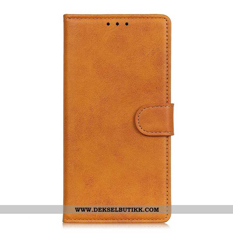 Folio Deksel Til Oppo Find X3 Pro Matt Vintage Skinneffekt