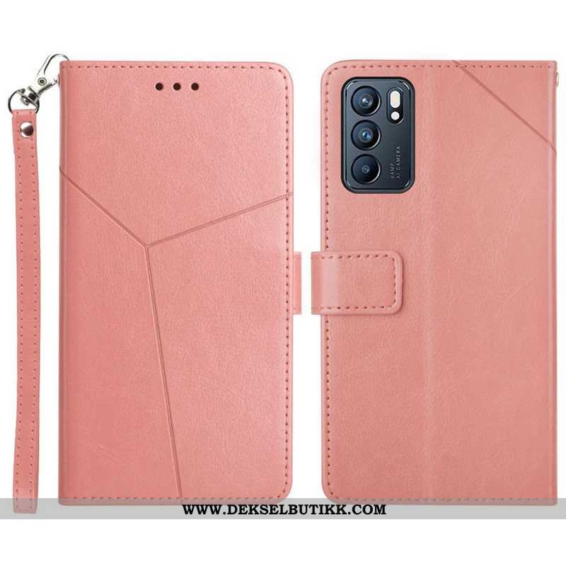 Folio Deksel Til Oppo Reno 6 5G Stil Leather Geo Y Design