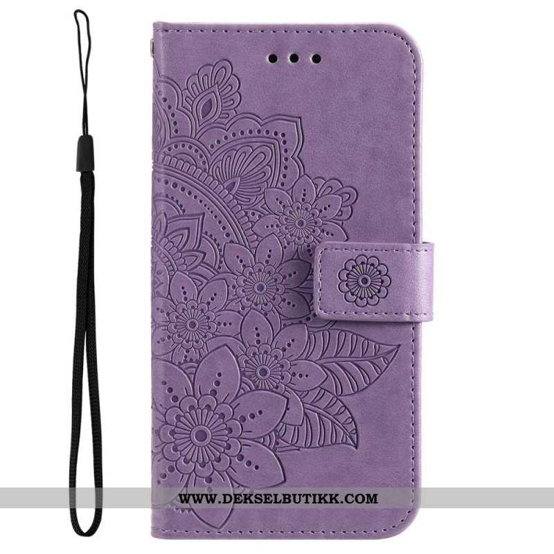 Folio Deksel Til Oppo Reno 8 Pro Med Kjede Strappy Floral