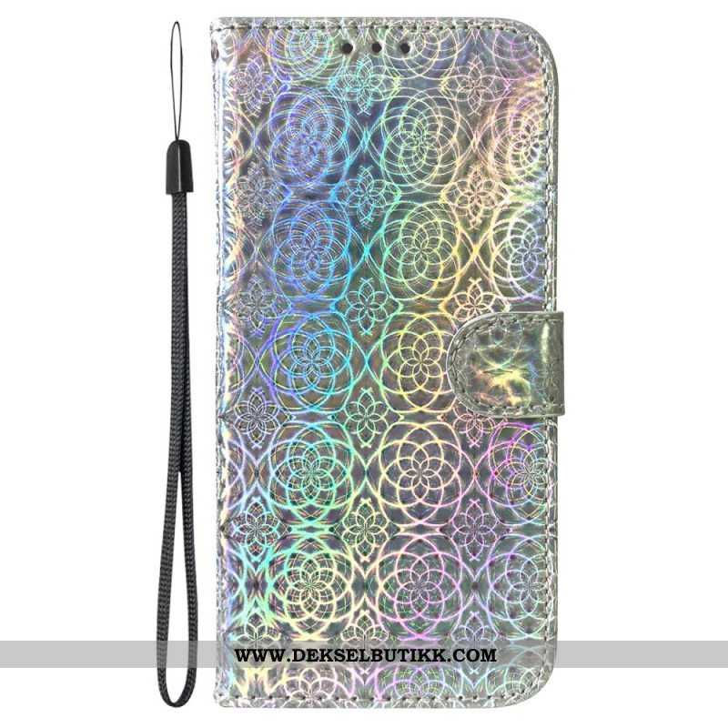 Folio Deksel Til Samsung Galaxy A13 Med Kjede Strappy Psykedeliske Blomster