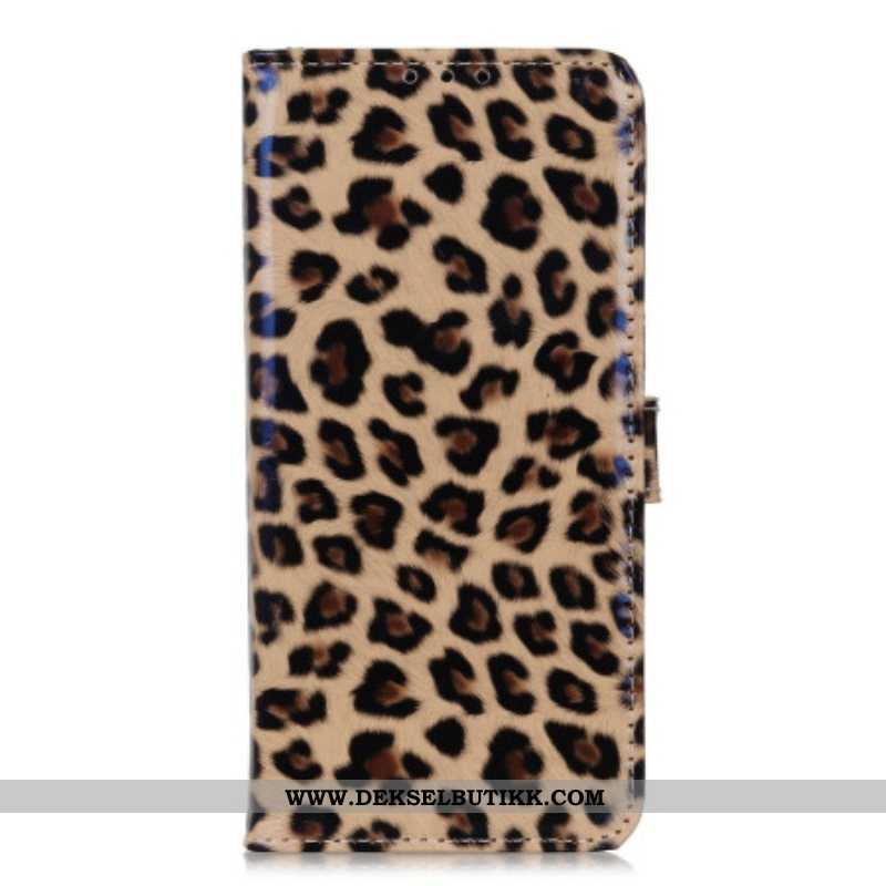 Folio Deksel Til Samsung Galaxy A14 / A14 5G Leopardhudeffekt