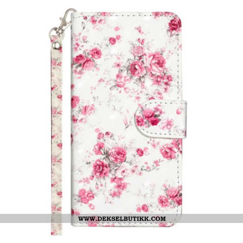 Folio Deksel Til Samsung Galaxy A14 / A14 5G Med Kjede Stropp Liberty Flowers