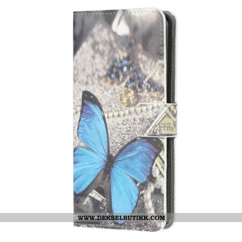 Folio Deksel Til Samsung Galaxy A42 5G Butterfly Prestige Blå