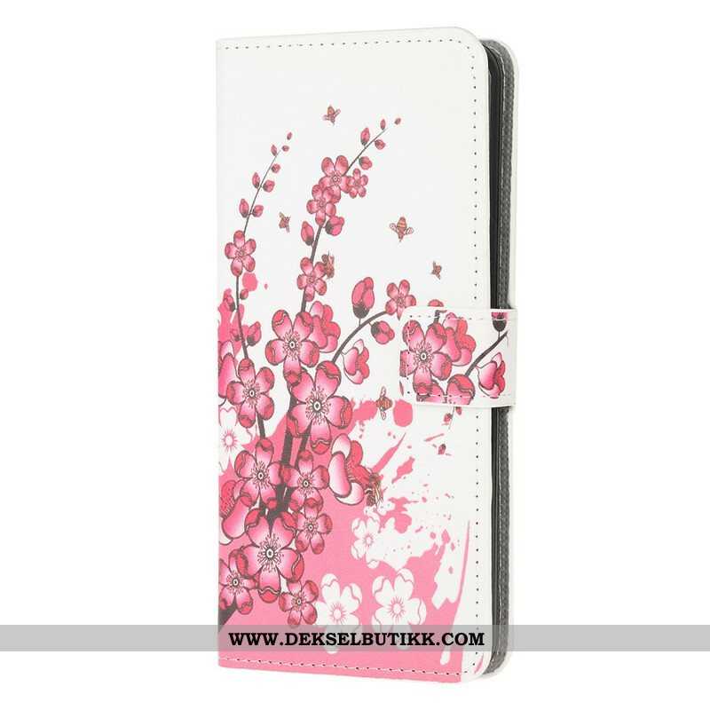 Folio Deksel Til Samsung Galaxy A52 4G / A52 5G / A52s 5G Tropiske Blomster